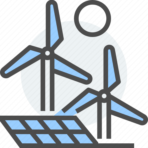 Carbon, clean, electric, energy, levels, sun panel, wind mills icon - Download on Iconfinder