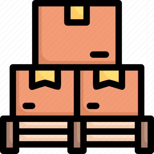 Industry, manufacturing, factory, production, pallet box, warehouse, storage icon - Download on Iconfinder