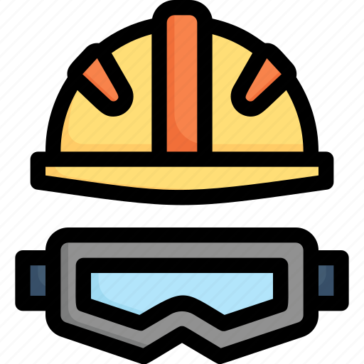 Industry, manufacturing, factory, production, safety, helmet, goggles icon - Download on Iconfinder