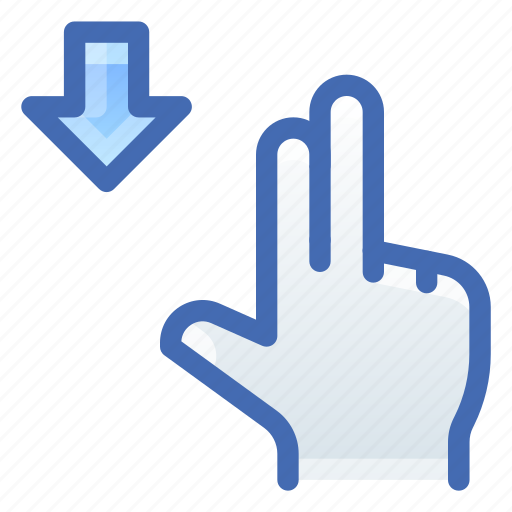 Two, fingers, scrool, down, gesture icon - Download on Iconfinder
