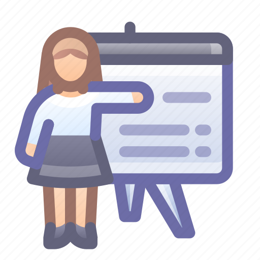 Business, presentation, lesson, woman icon - Download on Iconfinder