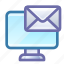 desktop, computer, mail, message 
