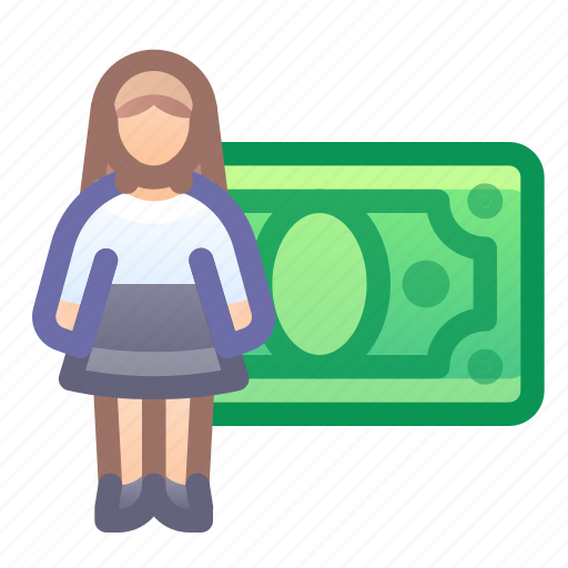 Employee, woman, salary, money icon - Download on Iconfinder
