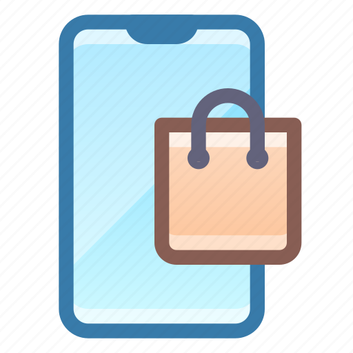 Smartphone, mobile, shopping, bag icon - Download on Iconfinder