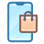 smartphone, mobile, shopping, bag 
