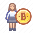 bitcoin, crypto, account, woman