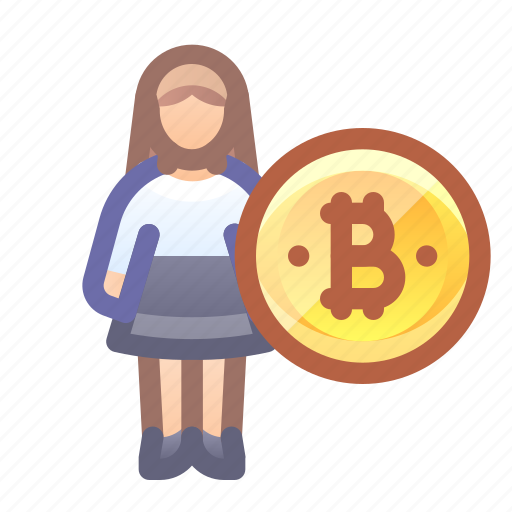 Bitcoin, crypto, account, woman icon - Download on Iconfinder