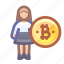 bitcoin, crypto, account, woman 