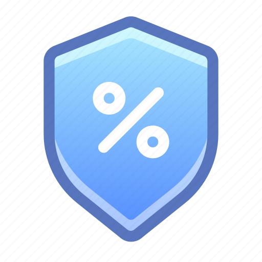 Credit, percent, shield, protection icon - Download on Iconfinder