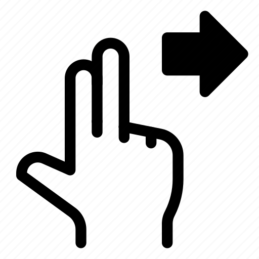 Two, fingers, scrool, right, gesture icon - Download on Iconfinder