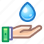 hand, water, drop, nature 
