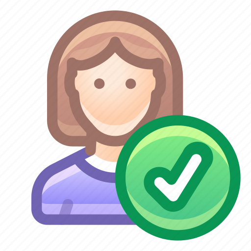 Account, user, female, check, tick icon - Download on Iconfinder