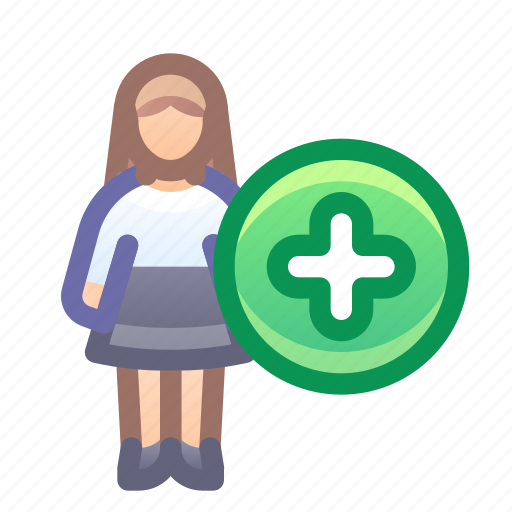 Add, hire, personnel, employee, woman icon - Download on Iconfinder