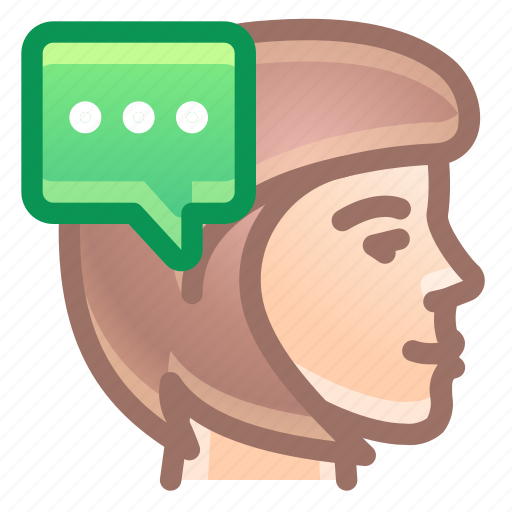 Chat, message, bubble, mind, woman icon - Download on Iconfinder