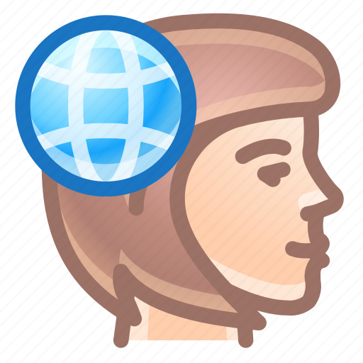 Global, world, mind, user, woman icon - Download on Iconfinder