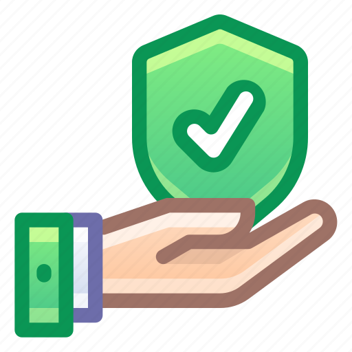 Shield, protection, hand, insurance icon - Download on Iconfinder