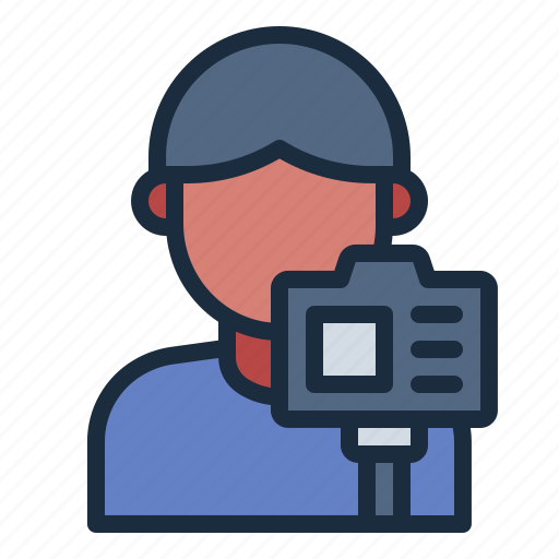 Vlogger, vlog, camera, video, cameraman, photographer, multimedia icon - Download on Iconfinder