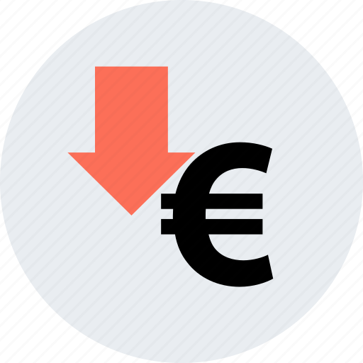 Down, euro, payment icon - Download on Iconfinder
