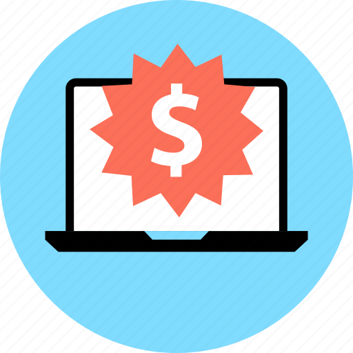 Dollar, laptop, tag icon - Download on Iconfinder