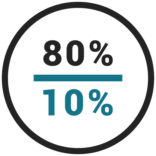 Eighty, percent, rate, ten icon - Free download