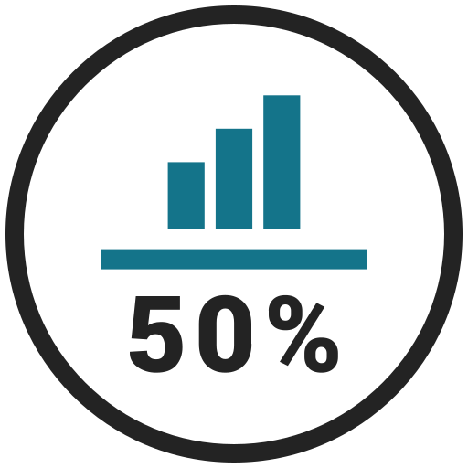 Business graph, 50, business growth, graph, 50 percent, bar chart, fifty icon - Free download