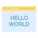 hello world program, coding, code, programming