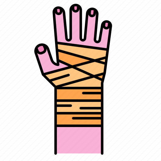 Hand, bandage, injury, orthopedic, sprain, wrist, fracture icon - Download on Iconfinder