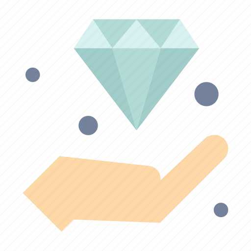 Diamond, hand, hold, insurance, invest icon - Download on Iconfinder