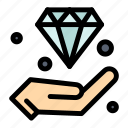 diamond, hand, hold, insurance, invest