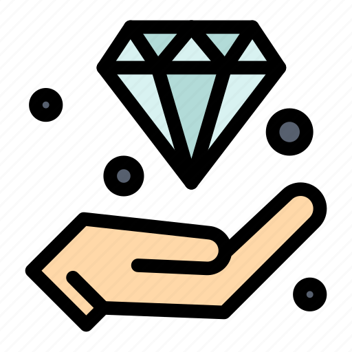 Diamond, hand, hold, insurance, invest icon - Download on Iconfinder