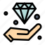 diamond, hand, hold, insurance, invest 