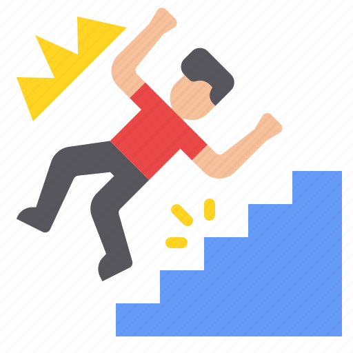 Accident, fall, injury, person, stair icon - Download on Iconfinder
