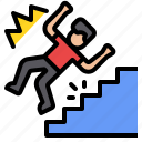 accident, fall, injury, person, stair