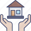 estate, gesture, hand, home, house, property, real 