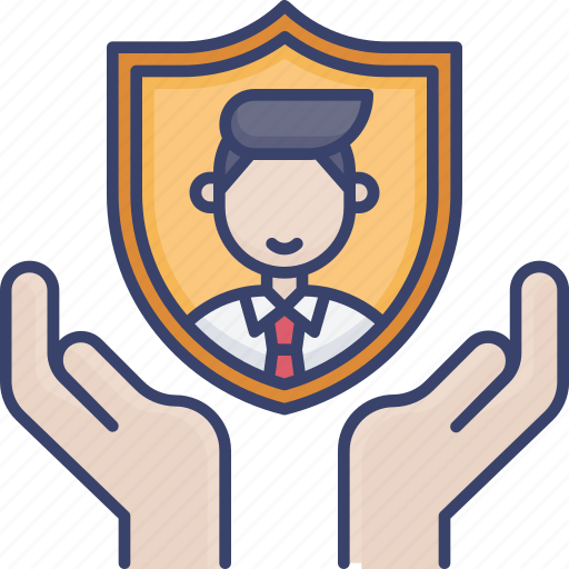 Account, gesture, hand, insurance, man, profile, protection icon - Download on Iconfinder