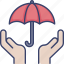 gesture, hand, insurance, protection, security, shield, umbrella 
