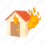 cartoon, extinguish, fire, home, house, illuminate, panic 