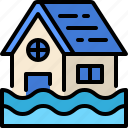 flood, natural disaster, home, house, property
