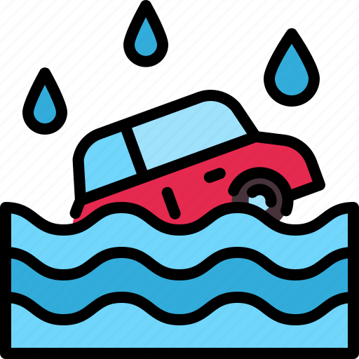 Flood, natural disaster, car, insurance, automobile icon - Download on Iconfinder