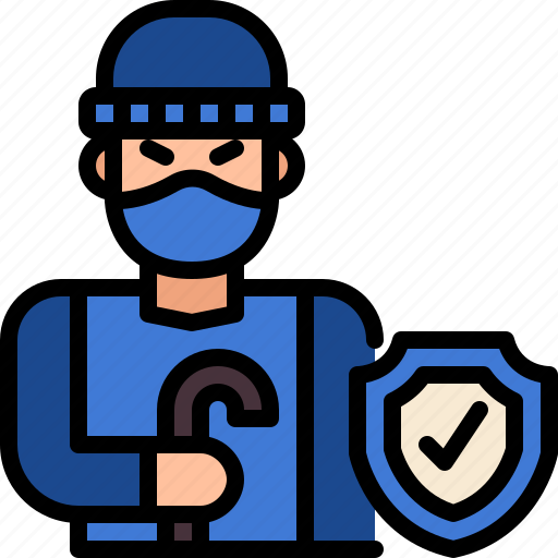 Burglary, insurance, protection, security, shield, thief icon - Download on Iconfinder