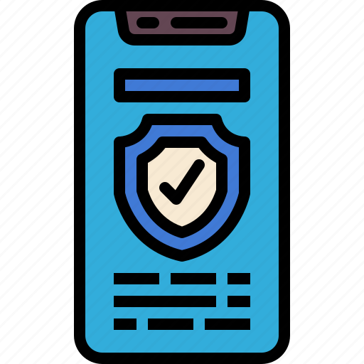 Mobile, insurance, smartphone, application, shield, security icon - Download on Iconfinder