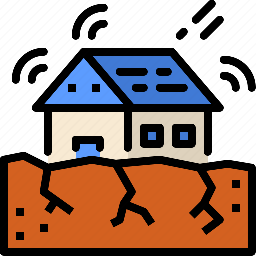 Earthquake, natural disaster, home, house, property, insurance icon - Download on Iconfinder