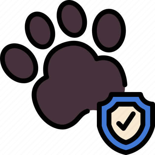 Pet, insurance, dog, cat, animal, paw print, shield icon - Download on Iconfinder