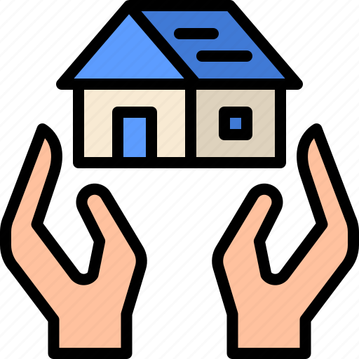 Property, insurance, house, home, care, hand icon - Download on Iconfinder