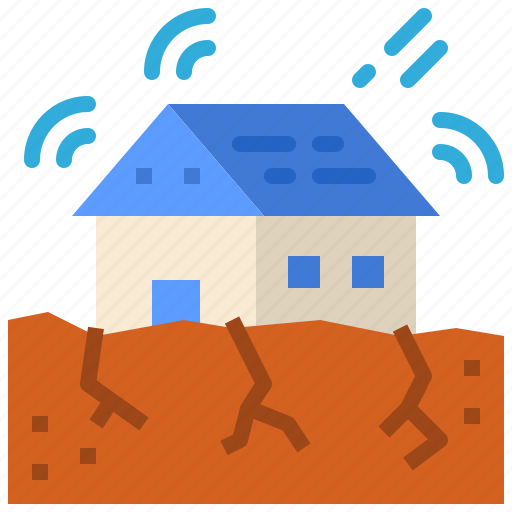 Earthquake, natural disaster, home, house, insurance icon - Download on Iconfinder