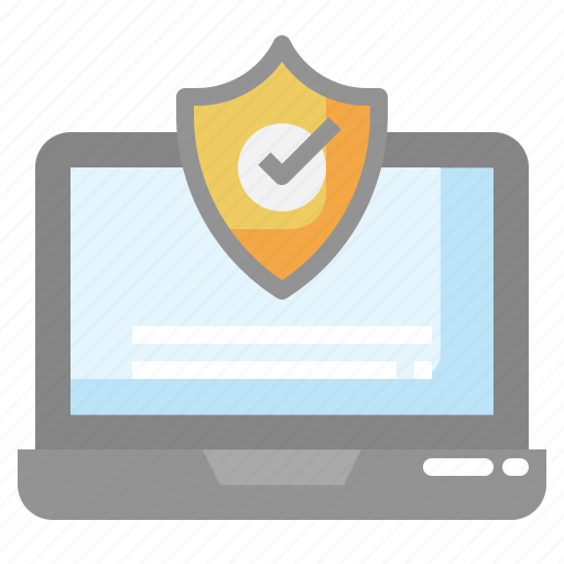 Laptop, shield, insurance, protection icon - Download on Iconfinder