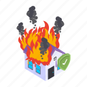 house fire, safety, house damage, property insurance, cottage, flame