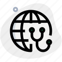 globe, stethoscope, medical, insurance