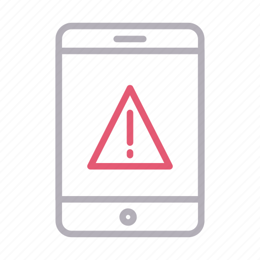 Cell, error, mobile, phone, warning icon - Download on Iconfinder