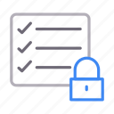 checklist, lock, private, secure, tasklist